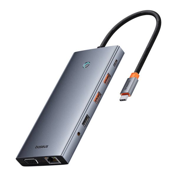 Hub 13in1 Baseus PortalJoy USB-C to HDMI+DP+VGA+C+USB+PD+RJ45+SD/TF+3.5mm (grey) - Image 2