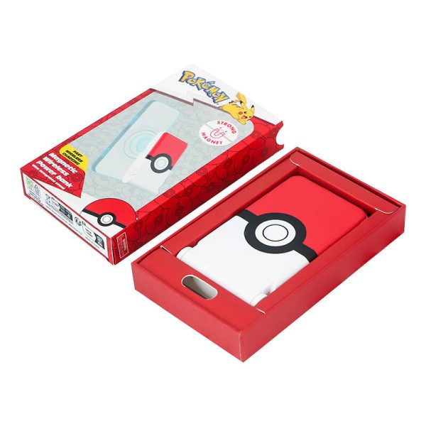 Magnetic powerbank OTL 5000 mAh, USB-C 15W, Pokemon Pokeball with stand (red-white) - Image 5