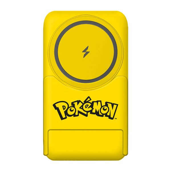 Magnetic powerbank OTL 5000 mAh, USB-C 15W, Pokemon Pikatchu with stand (yellow) - Image 3