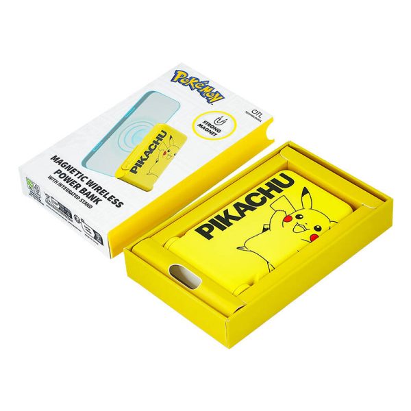 Magnetic powerbank OTL 5000 mAh, USB-C 15W, Pokemon Pikatchu with stand (yellow) - Image 5
