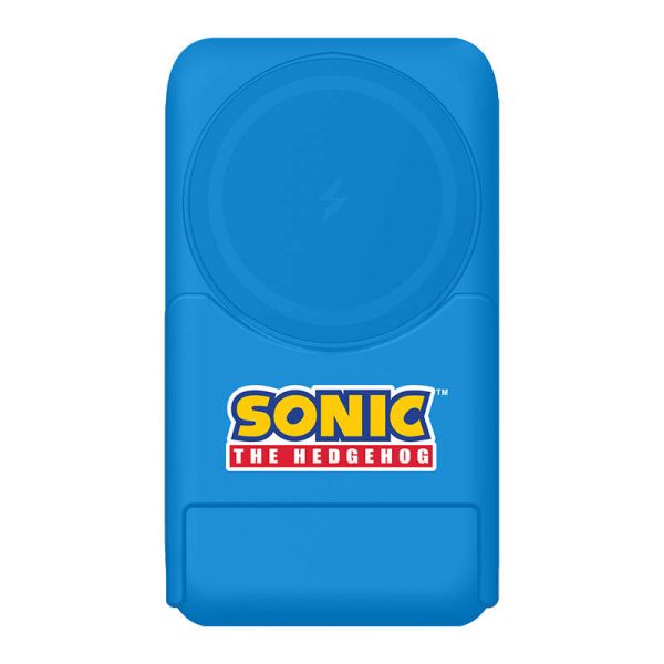 Magnetic powerbank OTL 5000 mAh, USB-C 15W, Sonic The Hedgehoh with stand (blue) — изображение 3