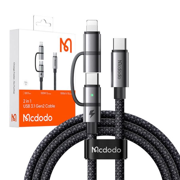 Mcdodo 2in1 cable CA-0450 USB-C to USB-C + Lightning, 1.2 m - Image 3