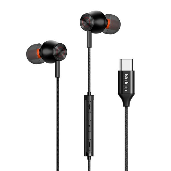 Mcdodo HP-3490 in-ear, wired headphones, USB-C (black) - Image 2