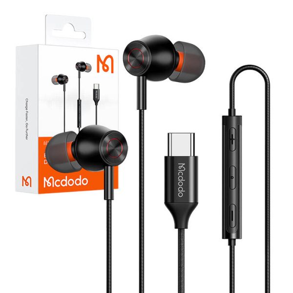 Mcdodo HP-3490 in-ear, wired headphones, USB-C (black) - Image 5