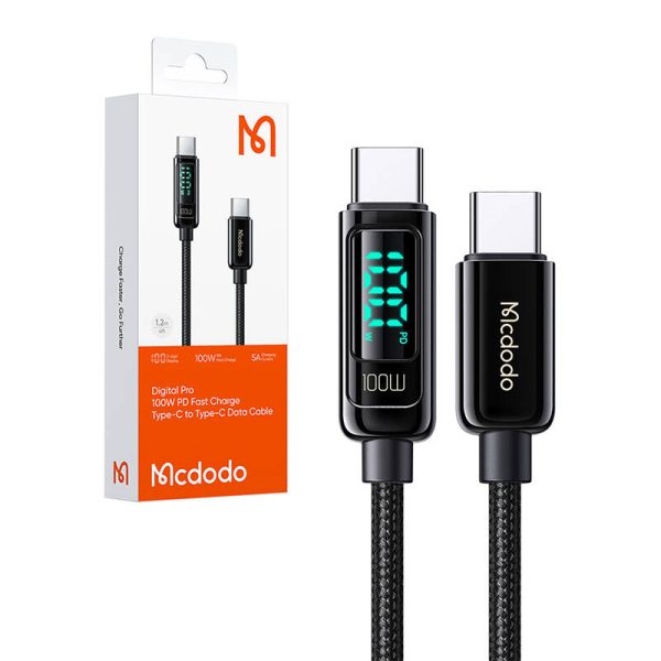 Mcdodo CA-8820 100W USB-C to USB-C cable, 1.2m (black) — изображение 3
