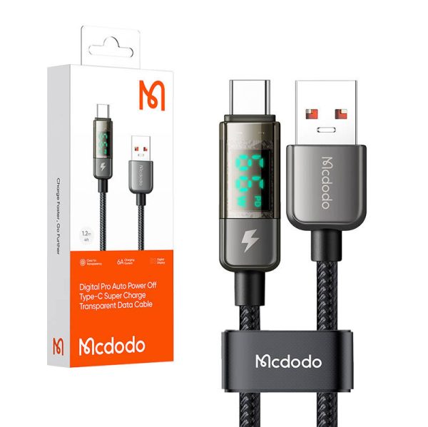 Mcdodo CA-3630 USB-A to USB-C cable, auto power off, PD 100W, 1.2m (black) - Image 4