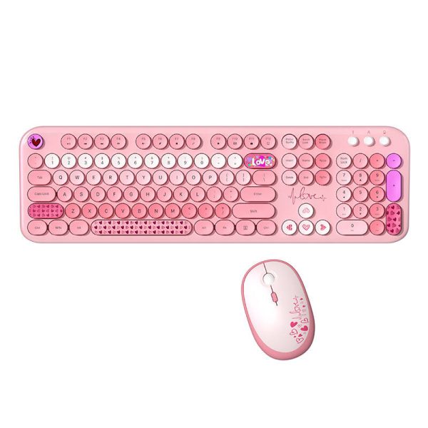MOFII Lovely 2.4G Wireless Keyboard + Mouse Set (Pink) — изображение 2