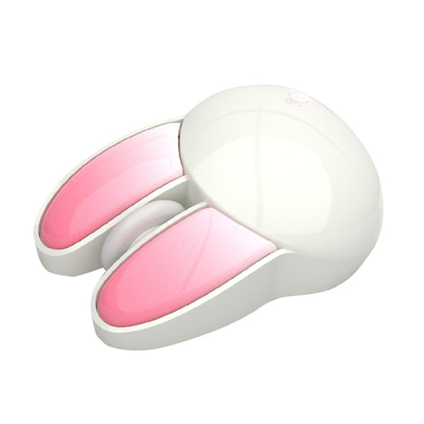 MOFII Wireless Mouse + Bluetooth Rabbit M6DM Oil Painting (White-Pink) - Image 2