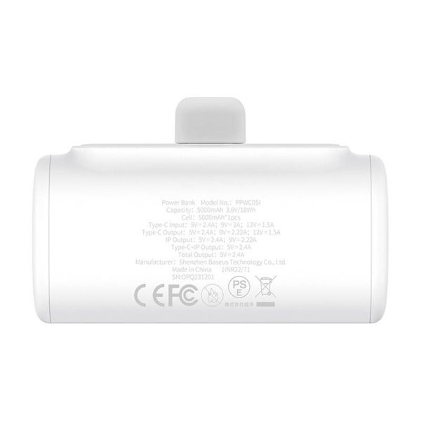 Powerbank OS-Baseus Compact IP 5000mAh 20W (white) — изображение 5