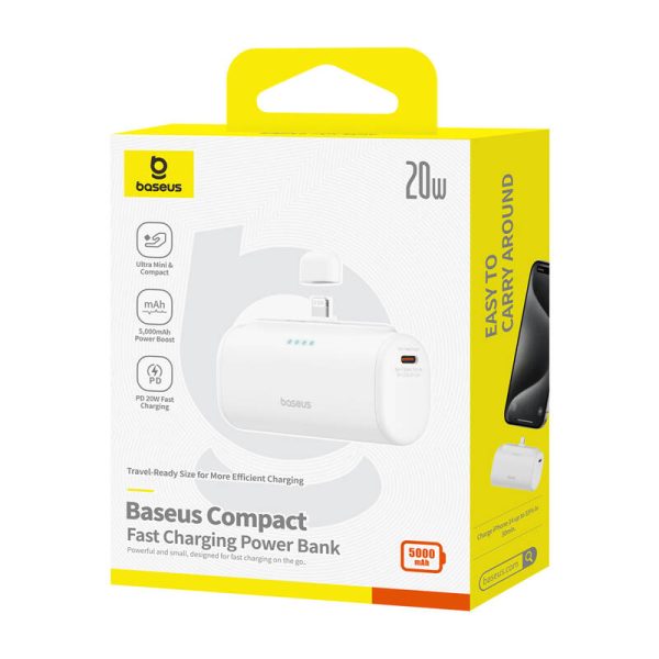 Powerbank OS-Baseus Compact IP 5000mAh 20W (white) — изображение 6