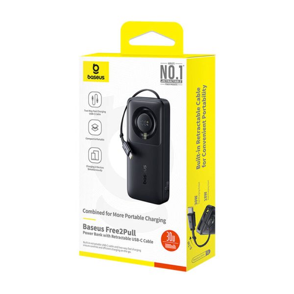 Powerbank Baseus OS Free2Pull 10000mAh 30W +cable (black) — изображение 5