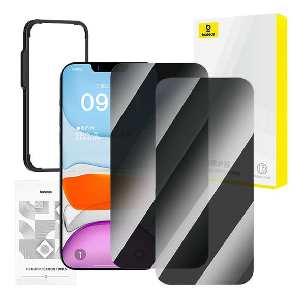 Baseus privacy tempered glass Superior for iP 11Pro/X/XS +2x cleaning kit i EasyStick - Image 5