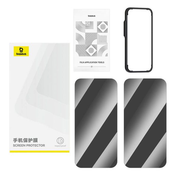 Baseus privacy tempered glass Superior for iP 11Pro/X/XS +2x cleaning kit i EasyStick - Image 2
