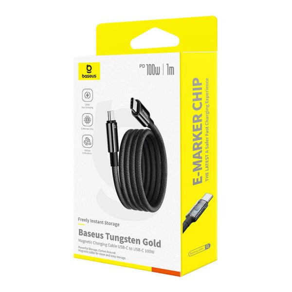 Baseus Tungsten Gold Charging Cable USB-C to USB-C 100W 1m (black) - Image 3