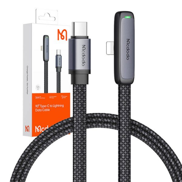 Mcdodo CA-3350 USB to USB-C angle cable, 1.2m (black) - Image 3
