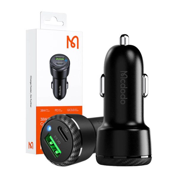 Mcdodo CC-5970 car charger, USB + USB-C 38W (black) - Image 3