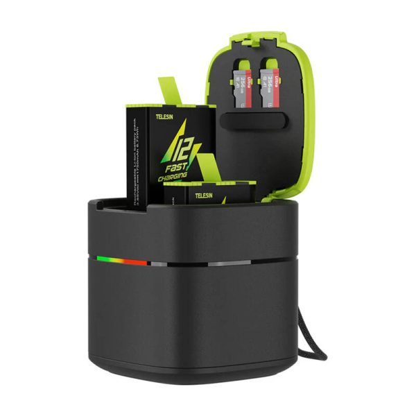Fast charging box TELESIN for GoPro Hero 12/11/10/9 batteries - Image 5