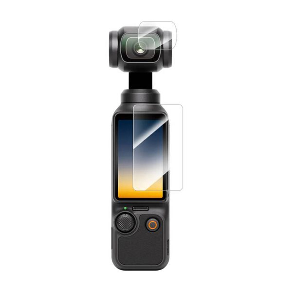 Tempered glass film TELESIN for DJI Osmo Pocket 3 (lens film x2 + LCD screen film x2) - Image 2