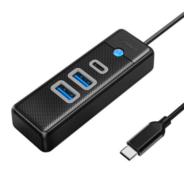 Adapter Hub USB-C do 2x USB 3.0 + USB-C Orico, 5 Gbps, 0.15m (czarny) - Image 2