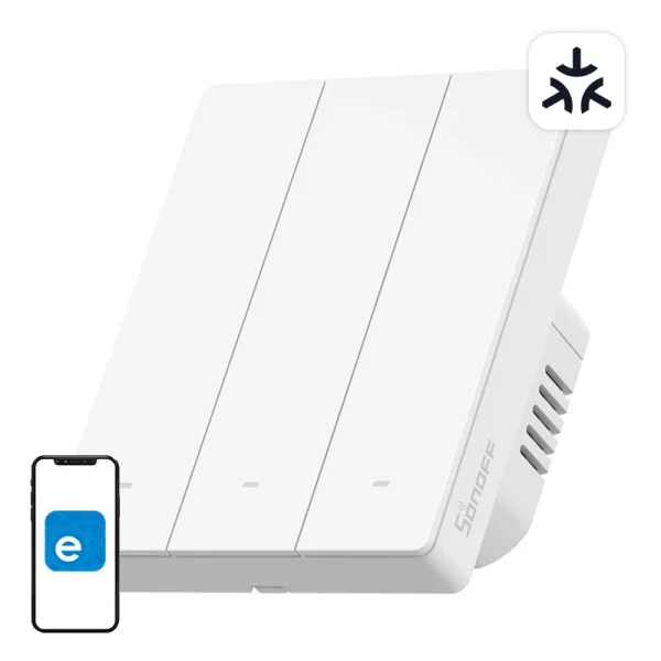 Smart wall switch SONOFF M5-3C-80W Matter (3-channel, to frame) - Image 4