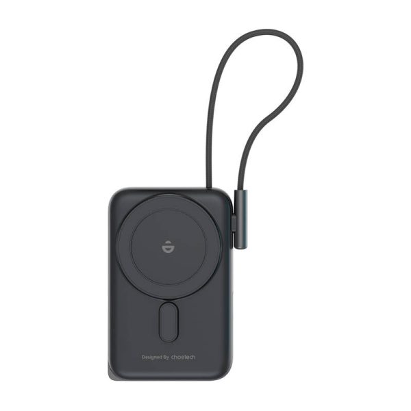 Choetech B735 magnetic powerbank 10000mAh 20W PD + USB-C cable (black) - Image 2