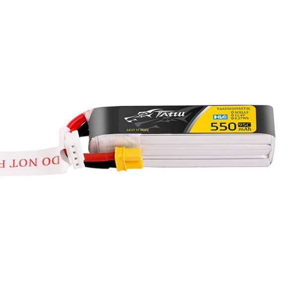Tattu 3s 550mAh 95C 11.4V HV Lipo Battery with XT30 Plug Long-Pack - Image 4