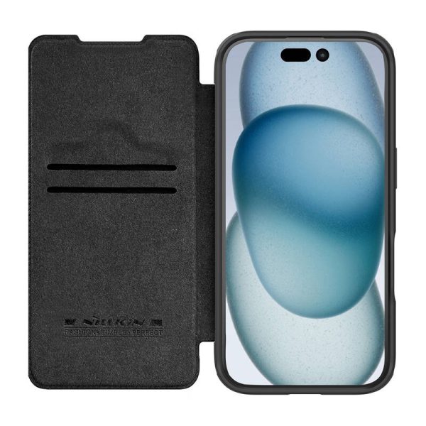Etui Nillkin Qin Prop Leather iPhone 16 (czarny) - Image 3