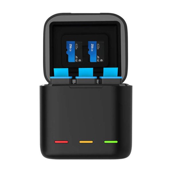 Box Telesin triple-channel charger +2 batteries for GoPro Hero 12 / 11 / 10 / 9 - Image 2