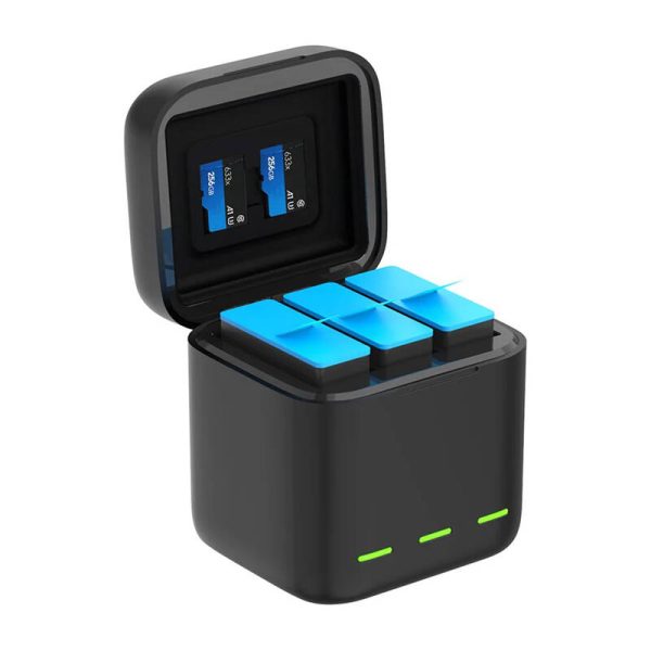 Box Telesin triple-channel charger +2 batteries for GoPro Hero 12 / 11 / 10 / 9 - Image 4