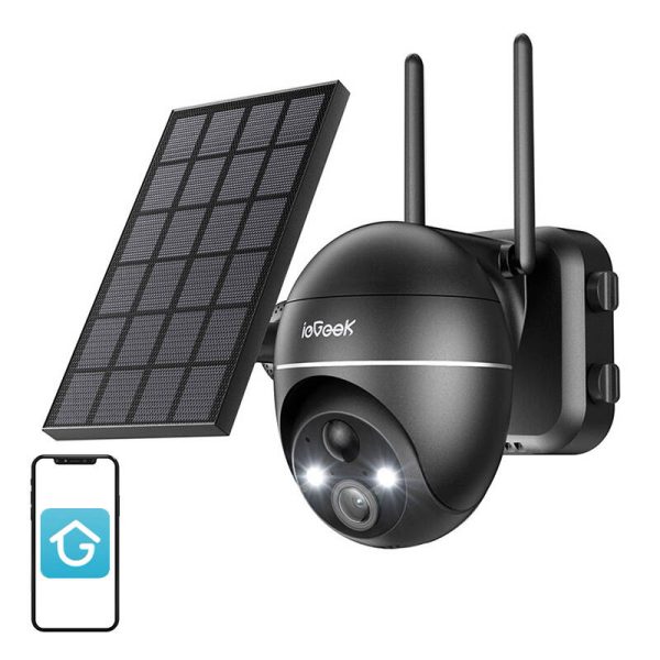 Wireless 5MP WiFi Outdoor Camera ieGeek ZS-GX4S Black with solar panel - Image 2