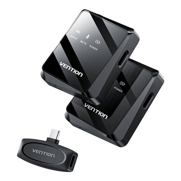 Wireless microphone x2 Vention NCBB0 USB-C (black) - Image 2