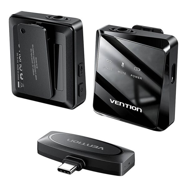 Wireless microphone x2 Vention NCBB0 USB-C (black) - Image 3