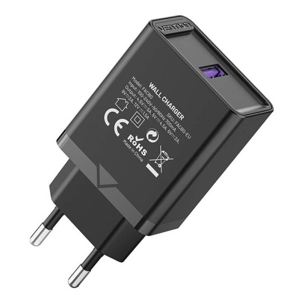 Vention FACB0-EU USB Charger 22.5W (black) — изображение 2