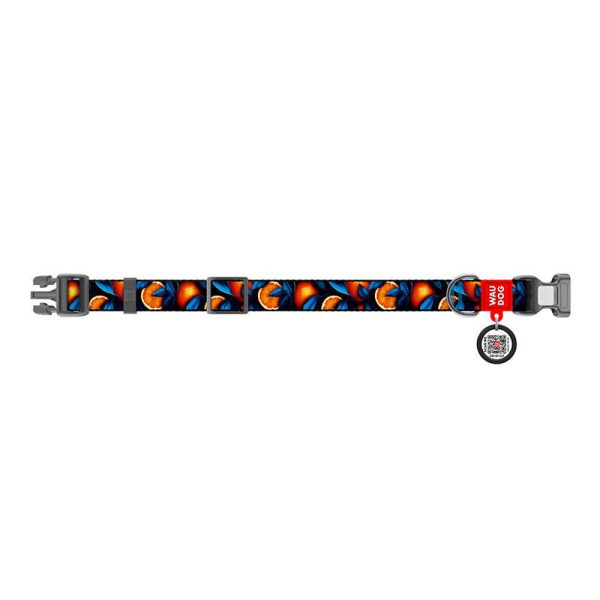 Waudog "Oranges" nylon dog collar with QR code, size XL - Image 3