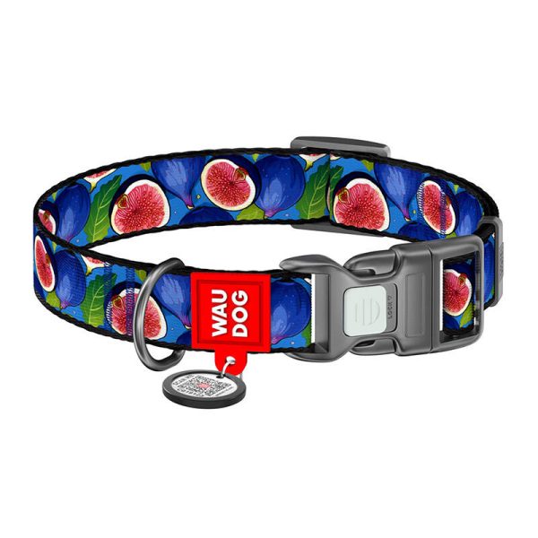 Waudog "Fig" nylon dog collar with QR code, size XL - Image 3