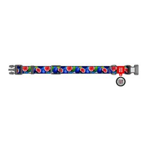 Waudog "Fig" nylon dog collar with QR code, size XL