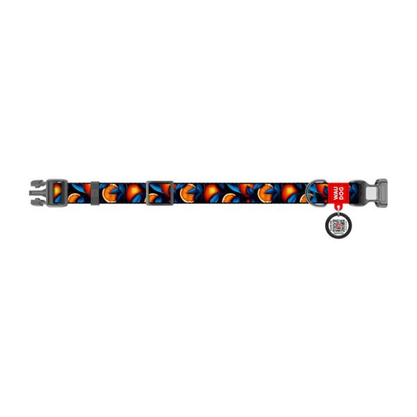 Waudog "Oranges" nylon dog collar with QR code, size L - Image 4