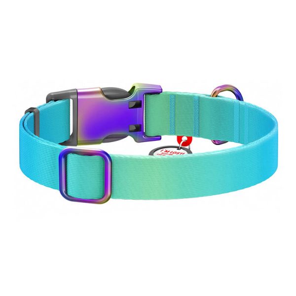 Waudog gradient nylon dog collar with QR code, blue , size M - Image 3