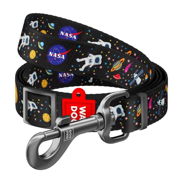 Waudog nylon dog leash, "NASA" pattern, 25 mm wide, 152-183 cm long - Image 2