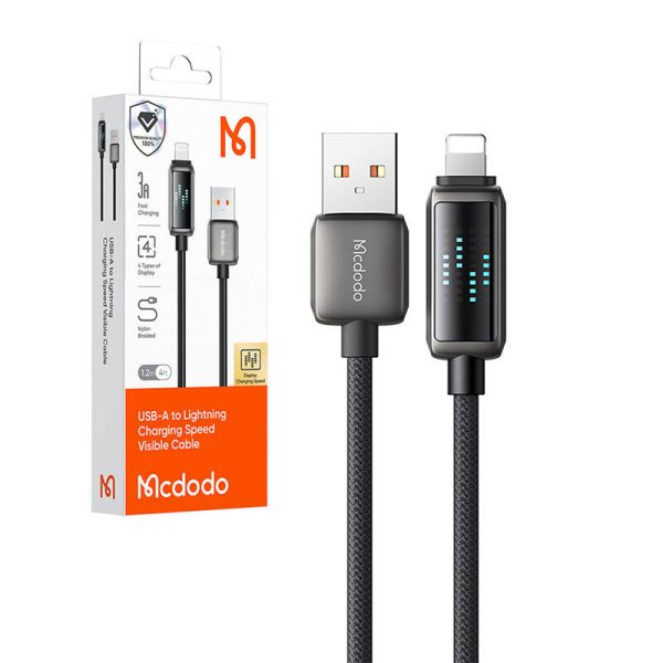 Mcdodo CA-5250 USB-A to Lightning cable, LED display, 1.2m - Image 3