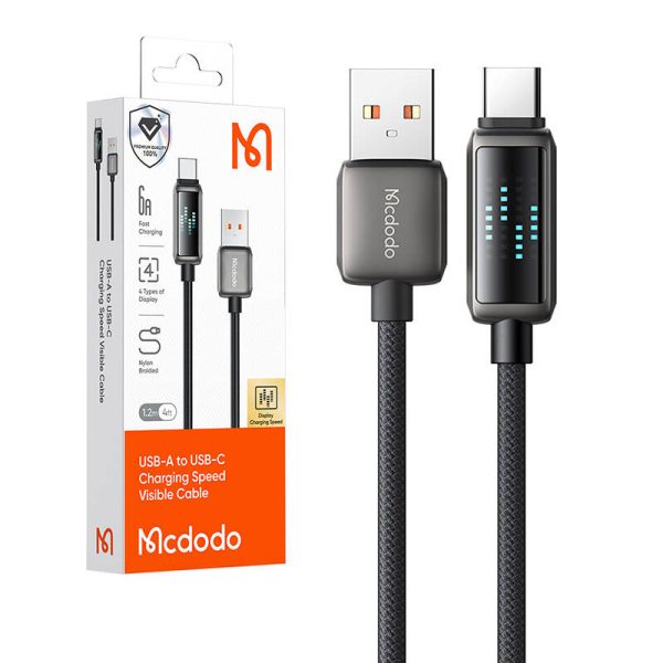 Mcdodo CA-2350 USB-A to USB-C cable, 6A, LED display, 1.2m - Image 4