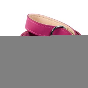 WAUDOG natural leather dog leash 25 mm wide, 122 cm long pink