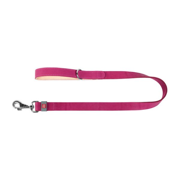WAUDOG natural leather dog leash 25 mm wide, 122 cm long pink — изображение 2
