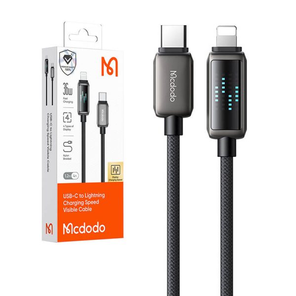 Mcdodo CA-2630 USB-C to Lightning cable, 36W, LED display, 1.2m - Image 3