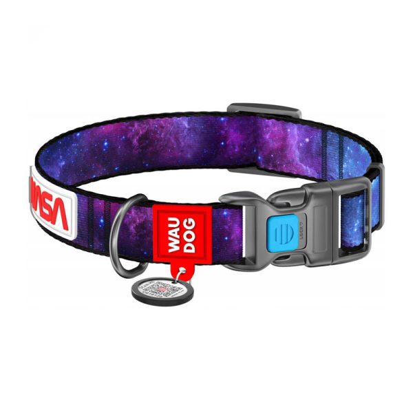Waudog "NASA21" nylon dog collar with QR code, size L - Image 3