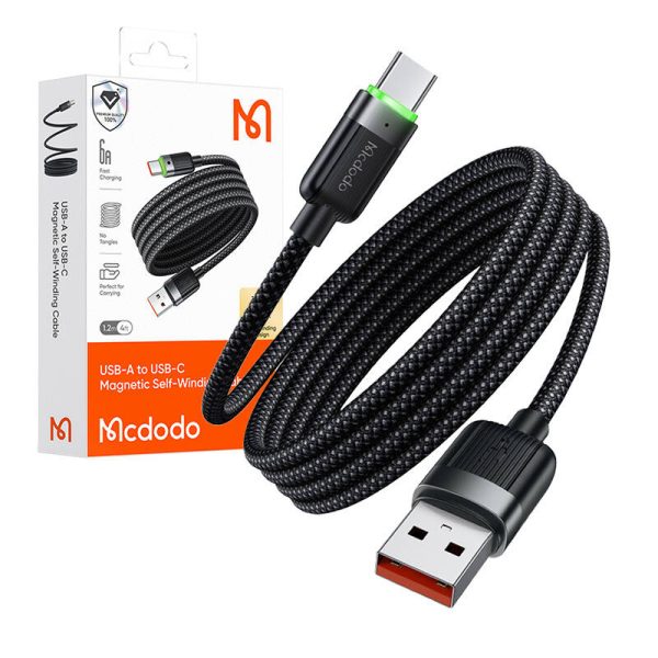 Mcdodo CA-5650 USB-A to USB-C cable, 6A, self-winding, 1.2m - Image 3