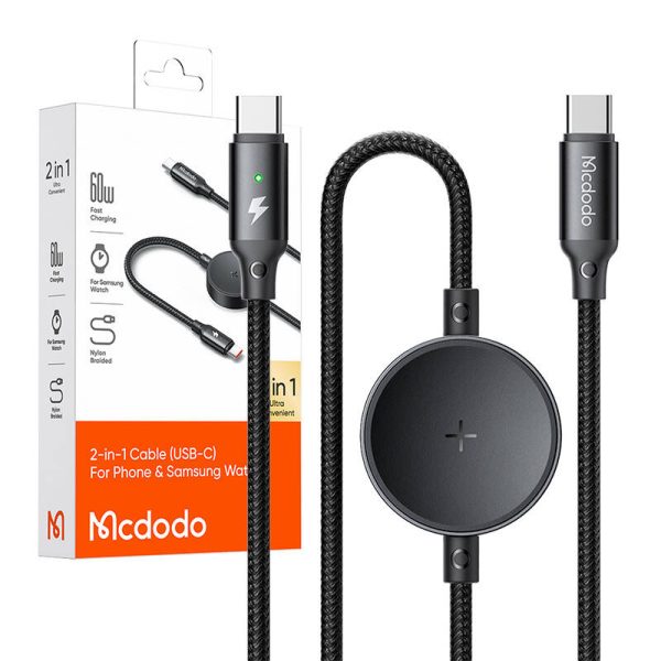 Mcdodo CA-4170 2-in-1 USB-C cable + Samsung Watch wireless charger, 60W, 1.5m - Image 2