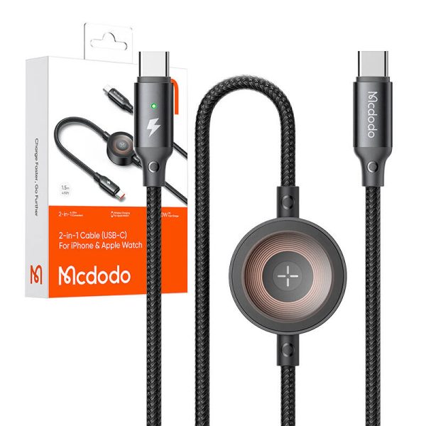 Mcdodo CA-2580 2-in-1 USB-C cable + Apple Watch charger, 60W, 1.5m - Image 4