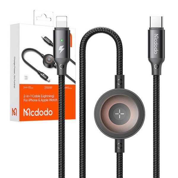 Mcdodo CA-5680 2-in-1 USB-C to Lightning cable + Apple Watch charger, 36W, 1.5m - Image 4