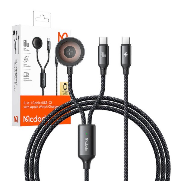 Mcdodo CA-2200 2-in-1 USB-C cable + Apple Watch charger, 60W, 1.2m - Image 3